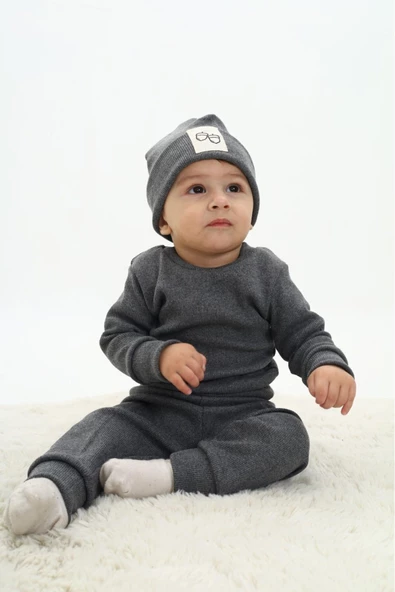 Erkek Bebek 3'lü Takım (Şapka+Alt+Üst) 12128 - 6