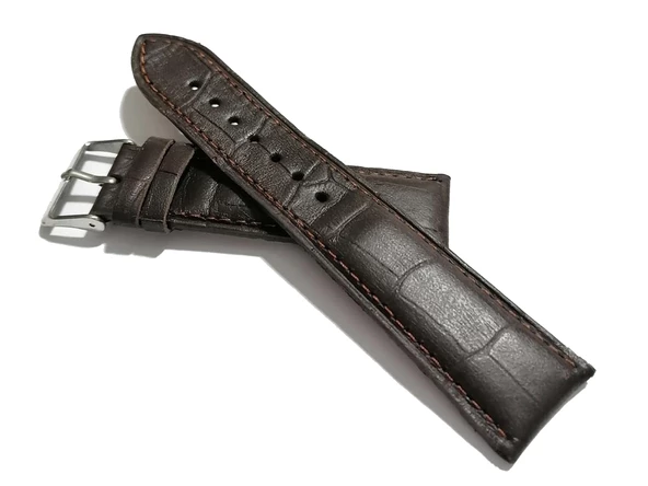 Fado&Her Saate Uygun Yarım Kroko Hakiki Deri Saat Kordonu 24 mm (153)   kahve