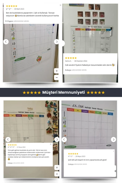 Haftalık Yemek Menüsü Planlayıcı, Buzdolabı Beyaz Yazı Tahtası, Alışveriş Listesi, Sihirli Kağıt - 7