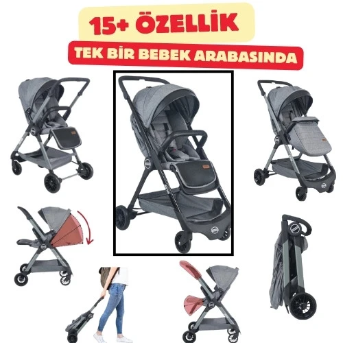 Eva Çift yönlü kabin boy bebek arabası - 1