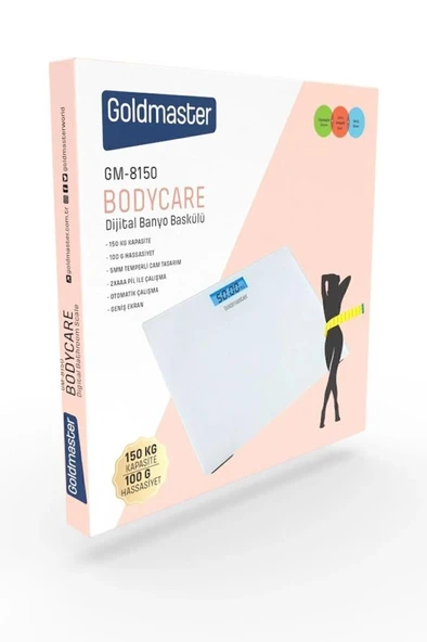 GoldMaster Bodycare Dijital Geniş Ekranlı 6 Mm Temperli Cam Baskül GM-8150 - 5