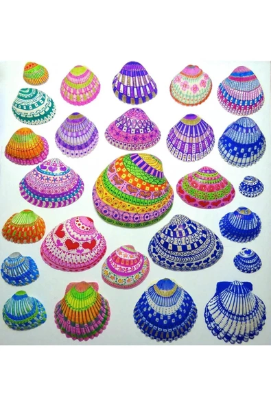 Kabuk Boyama Seti- Deniz Kabuğu Boyama -Shell Painting -Sanatsal Hobi Boyama Seti - 2