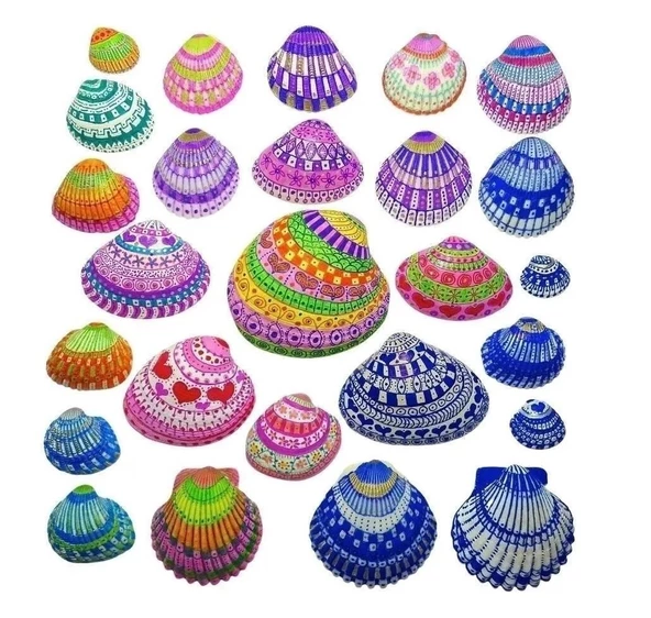 Kabuk Boyama Seti- Deniz Kabuğu Boyama -Shell Painting -Sanatsal Hobi Boyama Seti - 4