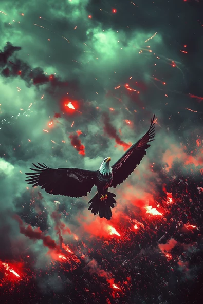 Alevlerin Kartalı, Kartal Posteri, Premium Baskı Poster, Taraftar Posteri, Hediyelik Ürün Önerisi - Resim 2