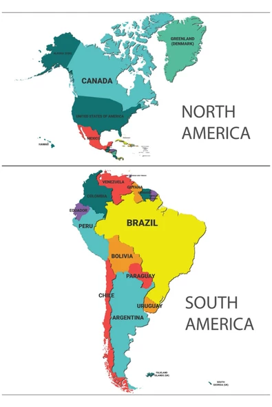 Amerika Kıtası Haritası, Yaz Sil, Harita, Yapışkansız Kendiliğinden Tutunan, Statik Akıllı Kağıt - Resim 2