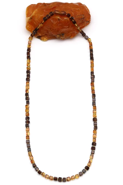 Damla Kehribar Kolye – 58 cm