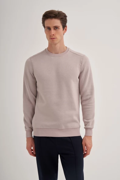 Cazador 24KCEEO05615 Gri Melange Erkek 3 İplik Bisiklet Yaka Sweat Hırka - 2