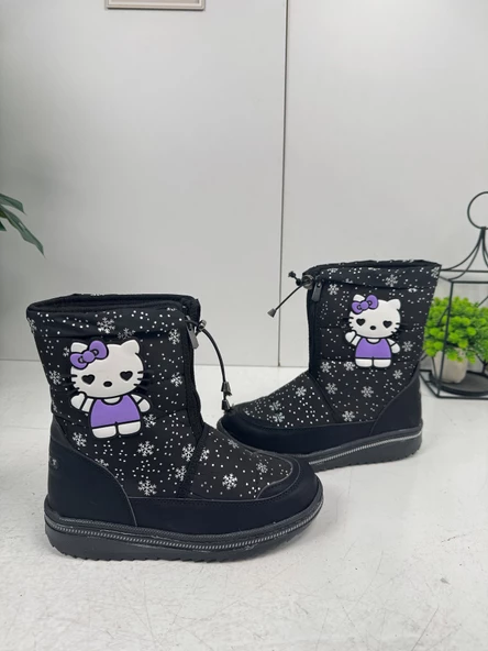 Lepetit Kar Botu Kar Desenli Fermuarlı Kürklü Zincirli Kaymaz Taban 35-45 - 3