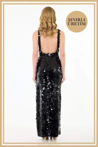 Limited Edition | MİRANDA Siyah Uzun Elbise - 5