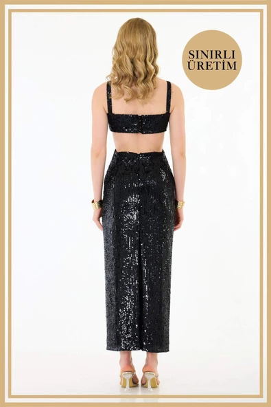 Limited Edition | NİNA Siyah Uzun Elbise - 5
