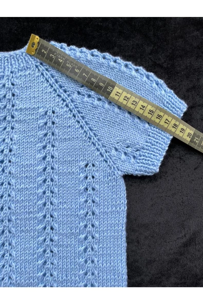 Ajurlu Mavi Renk Yıkanabilir Tüylenmez 0-2 Yaş Erkek Bebek Yeleği - Resim 5