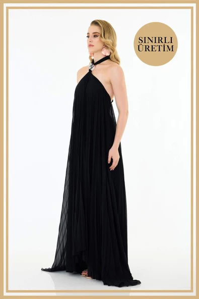 Limited Edition | MYKONOS Siyah Uzun Elbise - 2