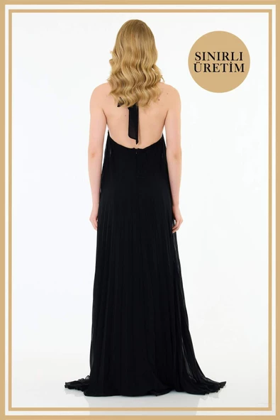 Limited Edition | MYKONOS Siyah Uzun Elbise - 5