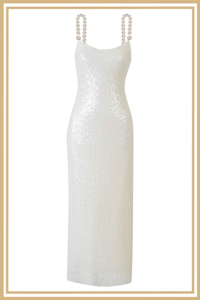 Limited Edition | CAMELLIA Beyaz Uzun Elbise - 5