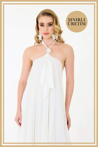 Limited Edition | MYKONOS Beyaz Uzun Elbise - 2