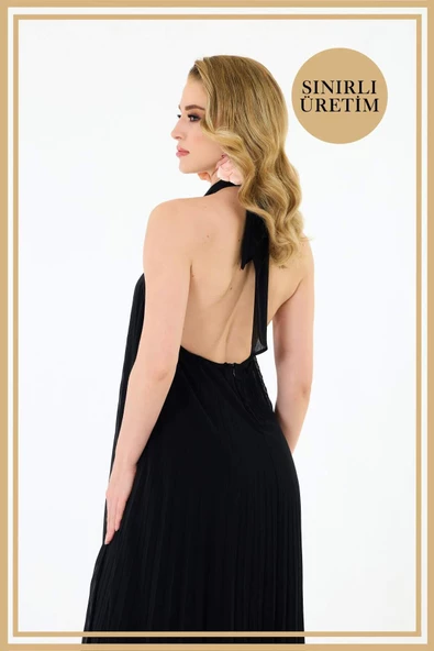 Limited Edition | MYKONOS Siyah Uzun Elbise - 4