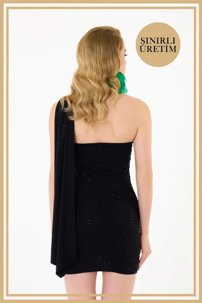 Limited Edition | LEXİ Siyah Mini Elbise - Resim 5