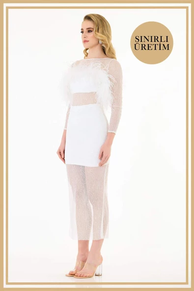 Limited Edition | TALİA Beyaz Mini Elbise - Resim 3