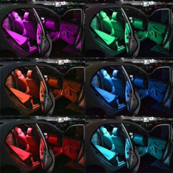 Uzaktan Kumandalı Çakar Lamba T10 12 LED RGB Park Lambası 2 Adet - 2