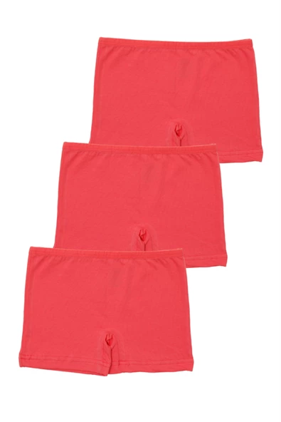 3 Adet Kız Çocuk Pembe Boxer Tayt Pamuklu Likralı - 5
