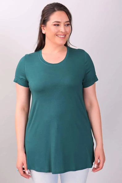 Bisiklet Yakalı Basic Yeşil Bluz