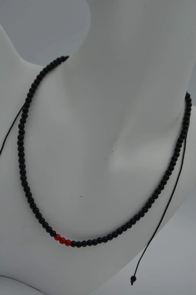 STONEAGE JEWELLERY Mercan ve Oniks Taşlı Kolye - 3