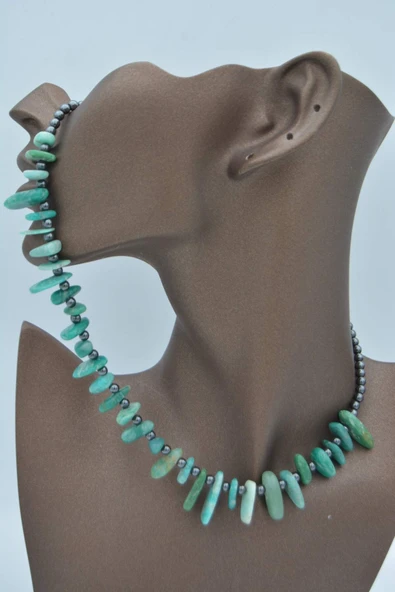 STONEAGE AMAZONİT VE HEMATİT KOLYE - 2