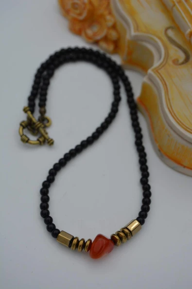 STONEAGE ONİKS HEMATİT VE AGATE TAŞLI KOLYE - 2
