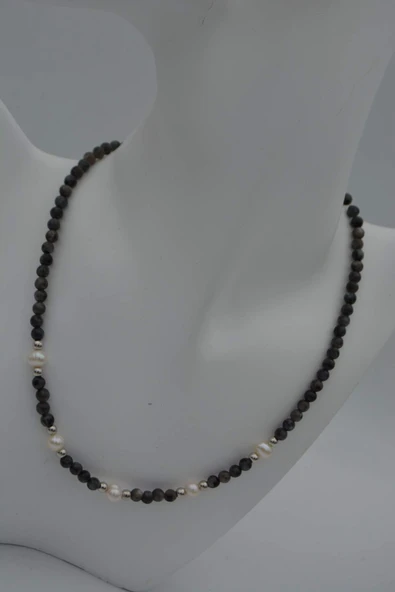 STONEAGE Labradorit ve İnci Taşlı Bayan Kolye - 7
