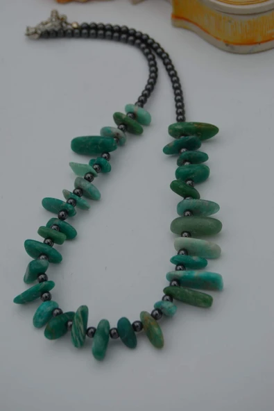 STONEAGE AMAZONİT VE HEMATİT KOLYE - 7