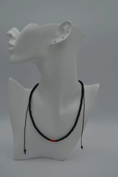 STONEAGE JEWELLERY Mercan ve Oniks Taşlı Kolye - 4