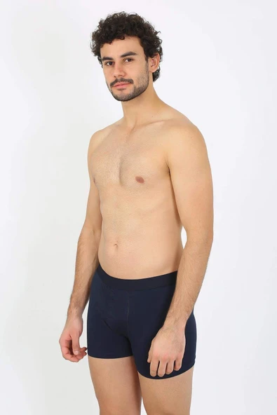 Akbeniz Erkek Büyük Beden Pamuk Likralı Boxer Lacivert 40134 - 2