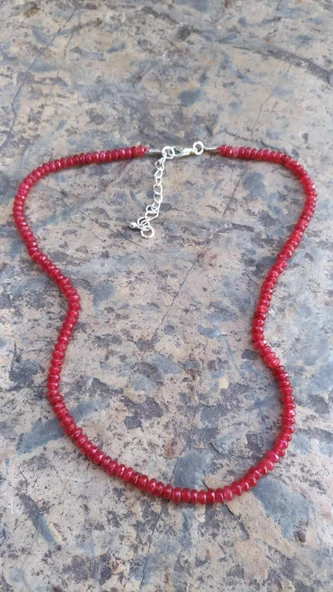 STONEAGE JEWELLERY Bayan Kolye Rondela Kesim Ceyt Doğal Taş - 3
