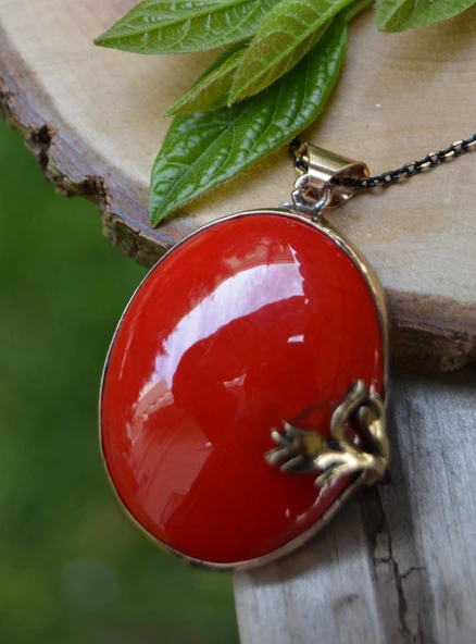STONEAGE JEWELLERY El Yapımı Çini Bayan Kolye - 3