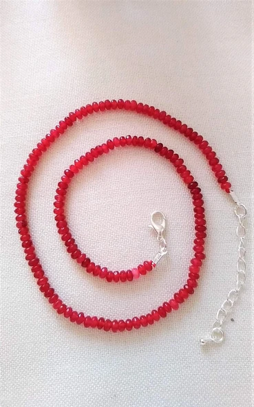 STONEAGE JEWELLERY Bayan Kolye Rondela Kesim Ceyt Doğal Taş - 2