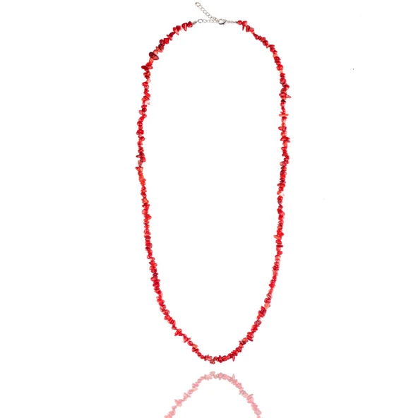 STONEAGE JEWELLERY Mercan Doğal Taş Hem Kısa Hem Uzun Bayan Kolye - 2
