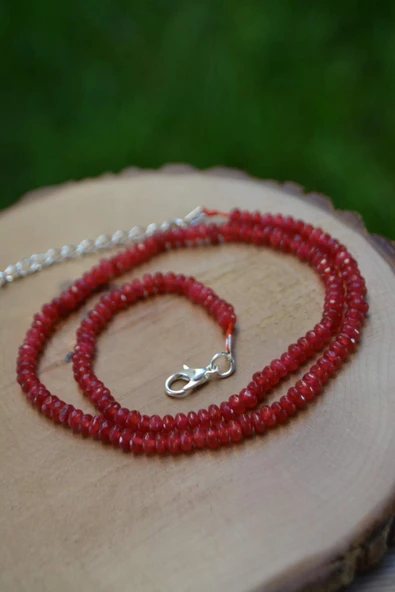 STONEAGE JEWELLERY Bayan Kolye Rondela Kesim Ceyt Doğal Taş - 4