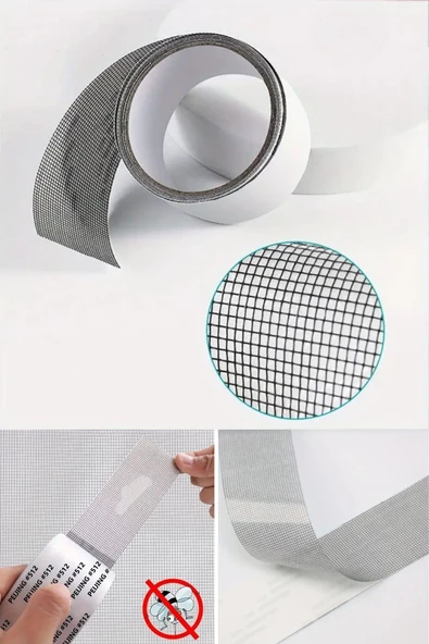 Yapışkanlı Pencere Sinekliği Tamir Bandı  Böcek Önleyici Yama Bandı -Gider Süzgeç 2 mt x 5 cm - 4