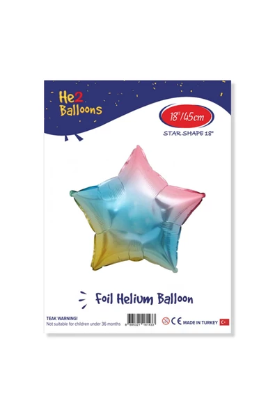 Balon Yıldız Folyo Balon 18" 45 CM  -Rainbow- - 2