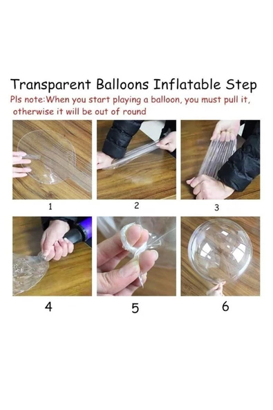 Vipfoni Simli Yuvarlak Şeffaf Balon 24 İnç - 4