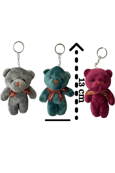 Peluş Ayıcık Anahtarlık Kırmızı Renkli - 2