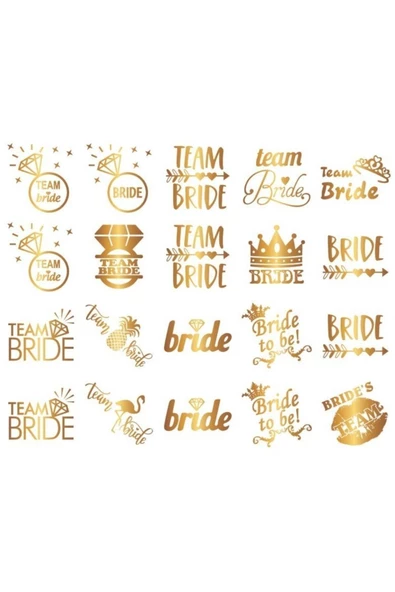 Vipfoni Bride Bekarlığa Veda Parti Taç, Kuşak, Dövme, Bileklik Full Set - 3