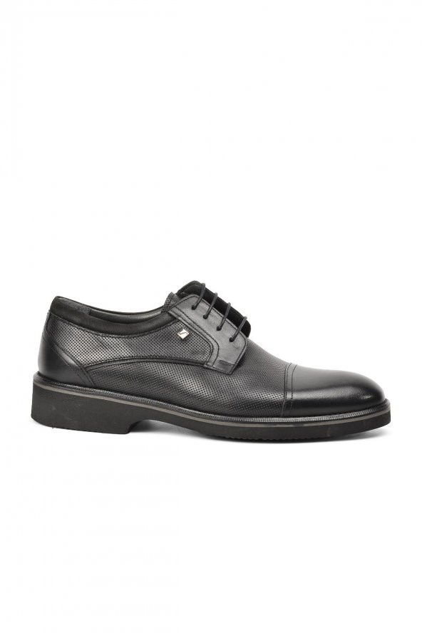 Fosco 2568 Siyah Erkek Hakiki Deri Klasik Ayakkabı