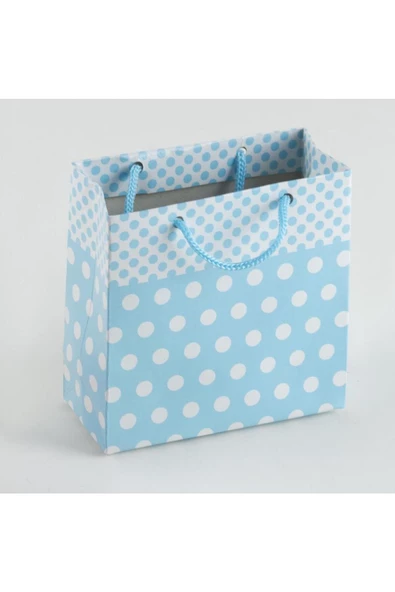 Vipfoni Hediyelik Minik Boy Puantiyeli Karton Çanta 11X11 - 50 Adet