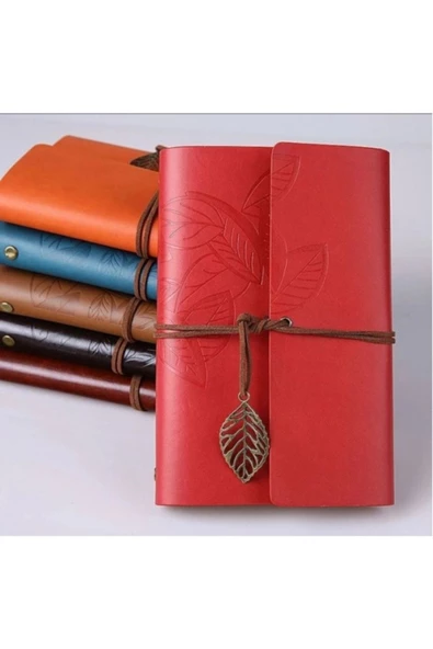 Vipfoni Yaprak Desen Deri Kaplı Defter Küçük Boy - 2