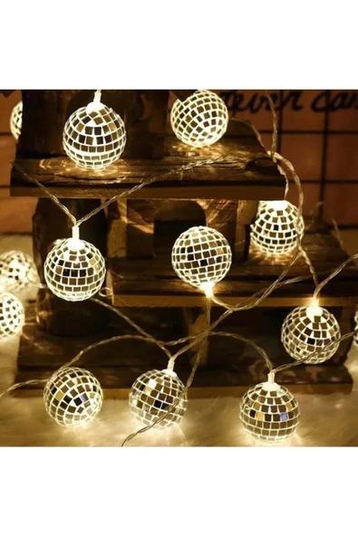 Vipfoni Dekoratif Süsleme Mini Disko Topu 10’lu Led Zinciri - 4