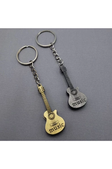 Vipfoni Metal Gitar Anahtarlık Gold ve Gümüş Renk 2 Adet