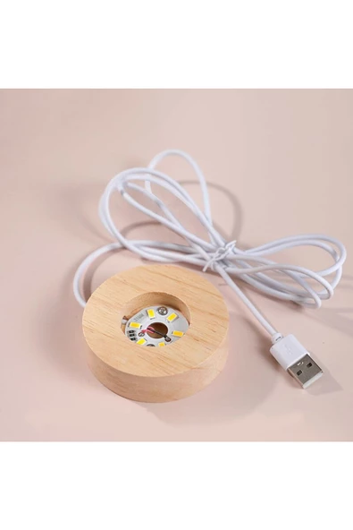 GC Gift Tasarımlı, Temalı Işıklı Usb'li Cam Küre Hediyelik Ahşap Altlıklı Masa Gece Lambası Astronot - 3