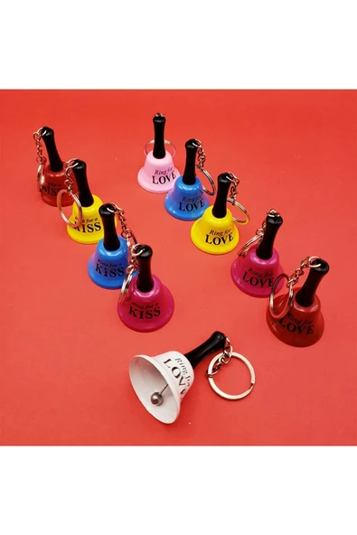Feris Gold Accessories Anahtarlık Resepsiyon Zili 2 Adet Kırmızı