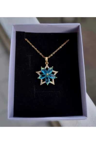 Vipfoni Lotus Zirkon Taşlı Çelik Kolye